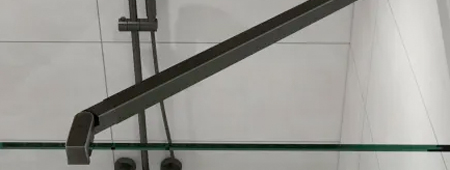 Anthrazit schwarz matt Vierkant Rohr-Stecksystem 20x20mm für Glastrennwände Glasduschen Duschwandabtrennungen Bäder Innenausbau, quadratrohr 20x20x1.5 mm