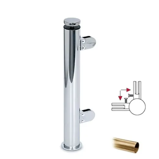 Hustenschutz Pfosten 20-110-38 -90 - Rohr  38.1 mm - Messing matt Optik