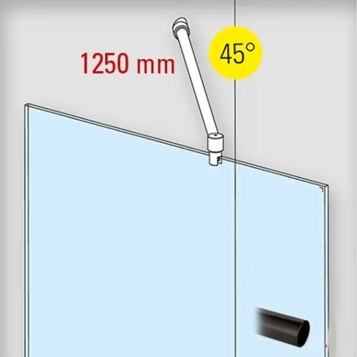 Anthrazit Design - 19mm - 1.250mm - Duschwand-Stabilisationsset 45