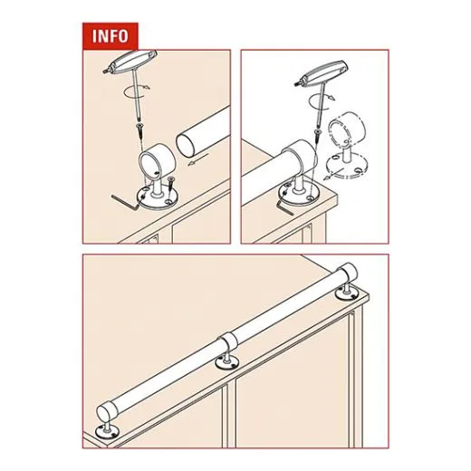 Messing Design Rohrhalter f�r Rohr 19,0 mm