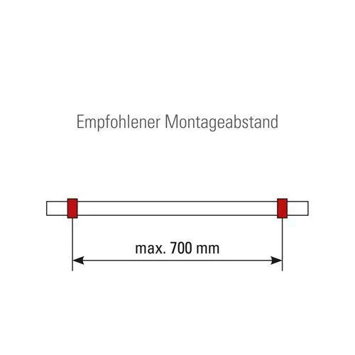 Messing Design Rohrhalter lang f�r Rohr 25,4 mm