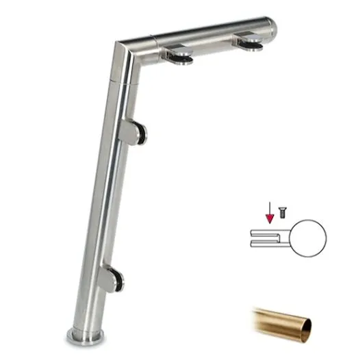 Hustenschutz Pfosten 20-120-38 rechts - Rohr  38.1 mm - Messing matt Optik