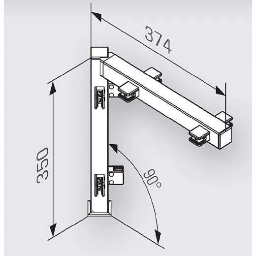 Hustenschutz Pfosten 35x35 - 20-132535 90 - Edelstahl matt Design