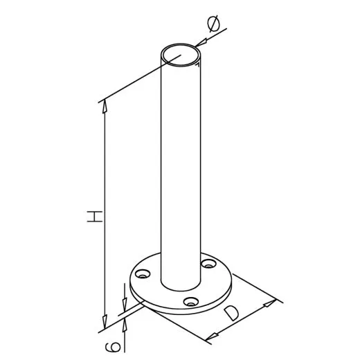 Edelstahl Innenrohr mit Flansch fr Rohr 38,1 mm