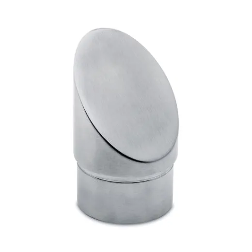 Edelstahl Endkappe schrg 45 fr Rohr 76,2 mm