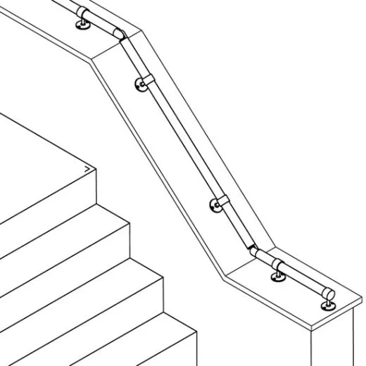 Messing Design Rohr 25,4 mm Rohrverbinder Variabel