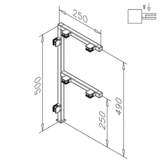 Hustenschutz Pfosten Anthrazit schwarz 20x20 - 20-133120 - links
