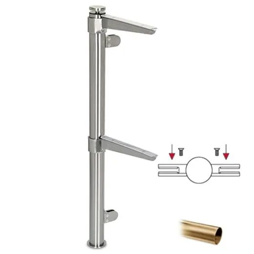 Hustenschutz Pfosten 20-112-25 mitte - Rohr  25.4 mm - Messing matt Optik