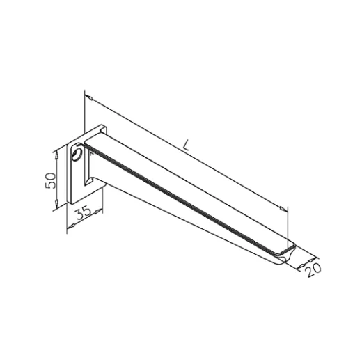 Messing Design Glasplattentrger Lnge 200 mm