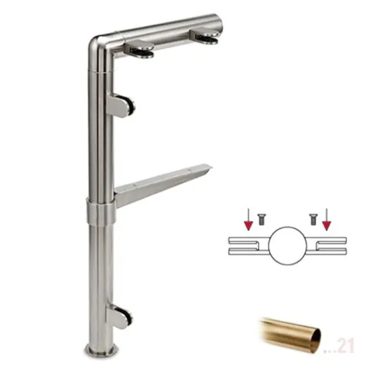 Hustenschutz Pfosten 20-131-25 mitte - Rohr  25.4 mm - Messing matt Optik