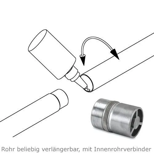 Messing matt Design Rohr 50.8mm - ganze Lnge 200 cm