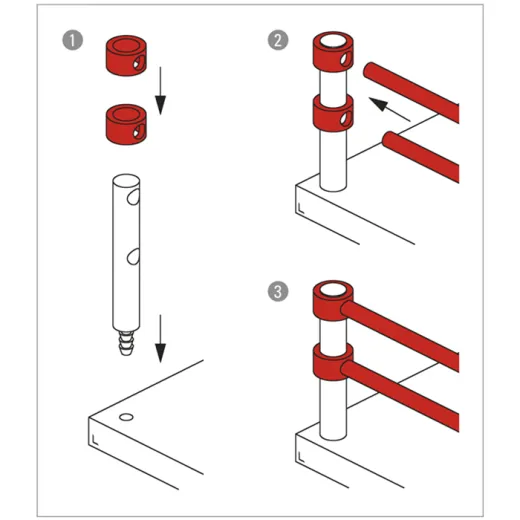 Messing Design MiniRail Adapter Mittelst�ck f�r Stab 10mm