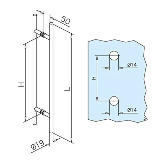 Anthrazit Design Trgriff 475303 - Griff 19mm - Grifflnge 50cm