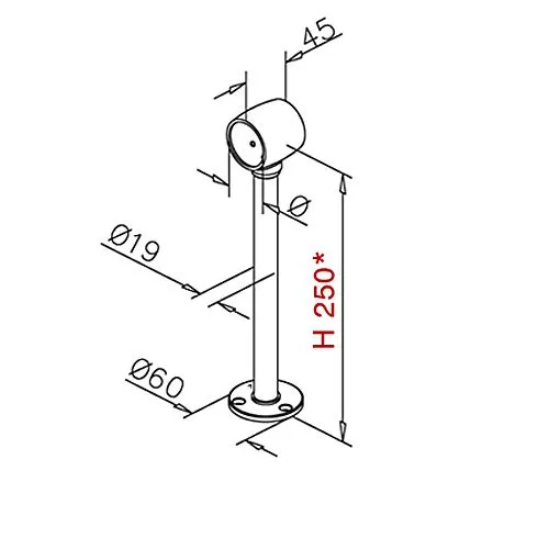 Anthrazit Design Fulauf- oder Rohrhalter Rohr 38,1 mm 20-2100