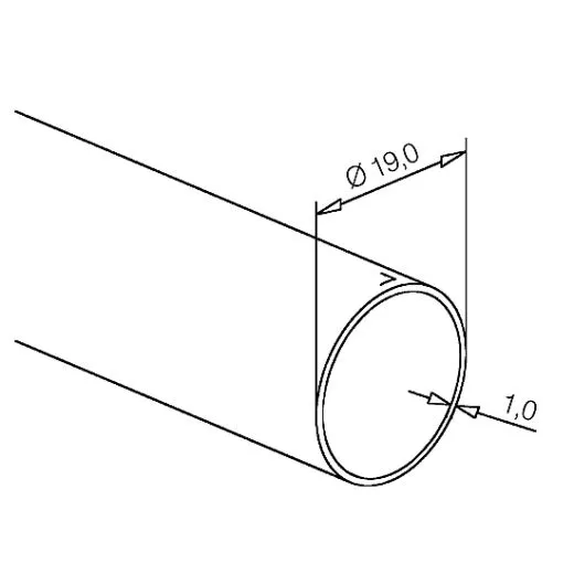 Chrom Design Rohr 19,0 mm - Zuschnitt