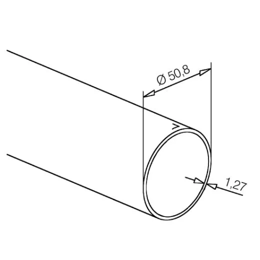 Chrom Design Rohr � 50.8 mm - ganze L�nge 200 cm