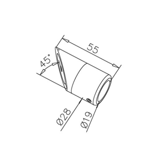 Edelstahl Design - 19mm - 1.250mm - Duschwand-Stabilisationsset 45