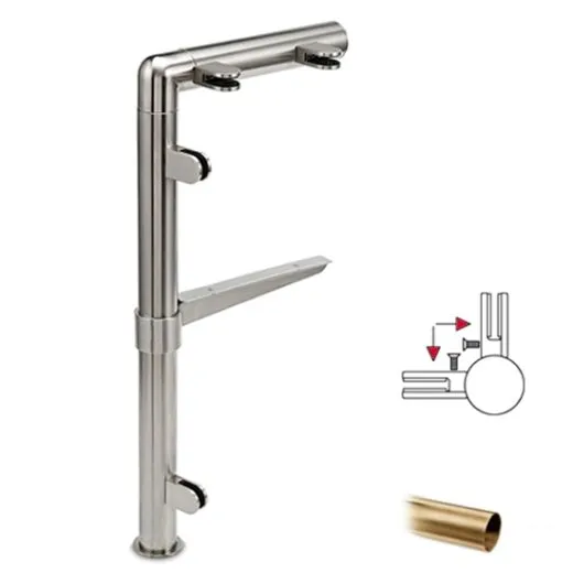 Hustenschutz Pfosten 20-131-25 90 - Rohr  25.4 mm - Messing matt Optik