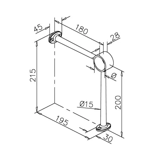 Chrom Design Fusslaufhalter Rohr 38,1 mm 20-0104