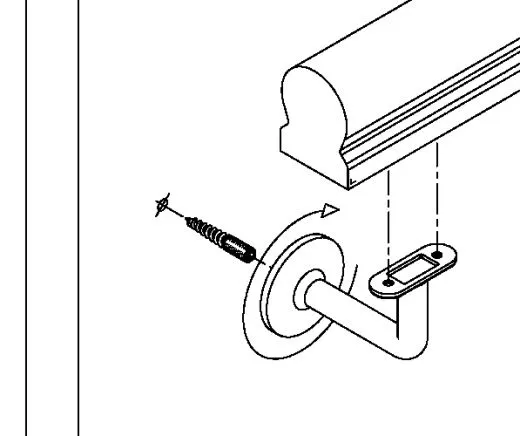 Chrom Design Handlaufhalter glatt & Rohr Blindmontage