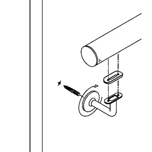 Chrom Design Handlaufhalter glatt & Rohr Blindmontage