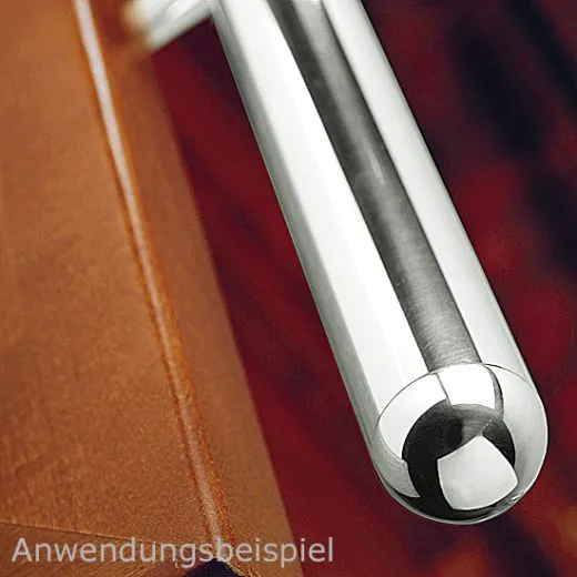 Chrom Design Rohr 38,1 mm Endkappe halbrund