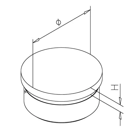 Chrom Design Rohr 50,8 mm Endkappe flach