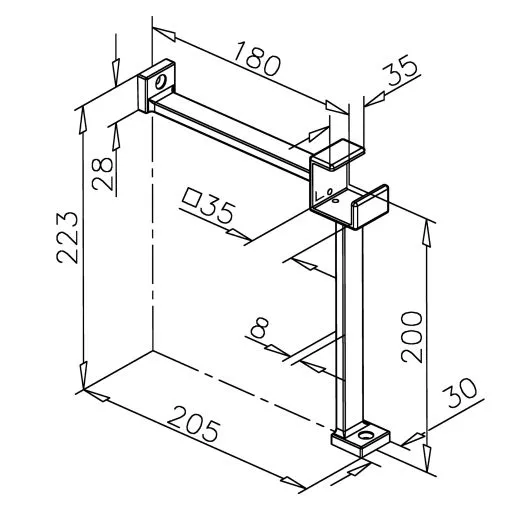 Fulaufsttze fr Rohr 35x35 mm Edelstahl