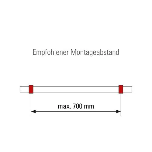 Chrom Design Rohrhalter fr Rohr 25,4 mm gewlbt