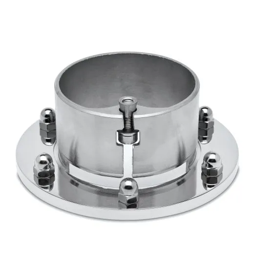 Chrom Design Rohr 101,6 mm Wand- & Bodenflansch