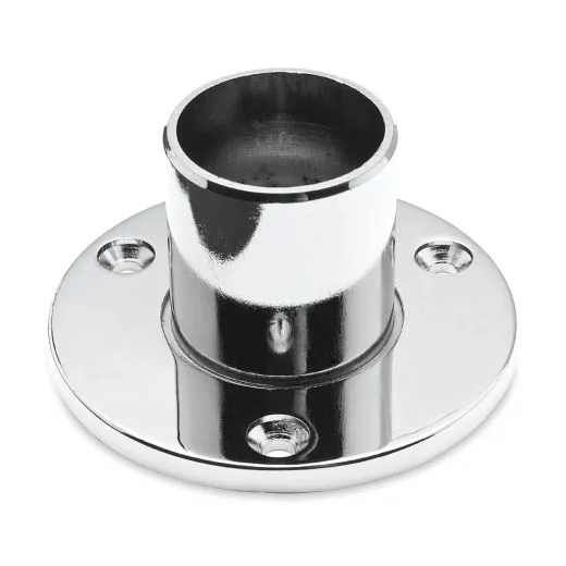 Chrom Design Rohr 38,1 mm Wand- und Bodenflansch