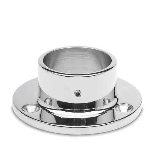 Chrom Design Rohr 76,2 mm Boden- und Wandflansch