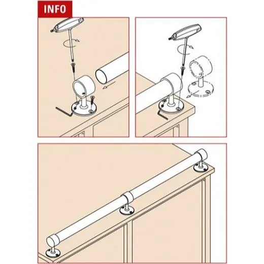 Messing matt Design Rohrhalter gew�lbt f�r Rohr 25,4 mm
