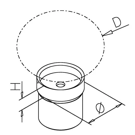 Chrom Design Rohr 25,4 mm Adapter f�r Kugel