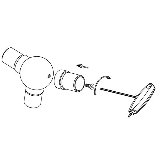 Chrom Design Rohr 25,4 mm Adapter f�r Kugel