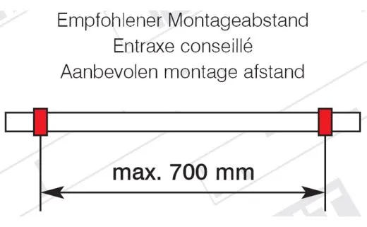 Handlaufst�tze f�r gerade Auflage - Schraubmontage