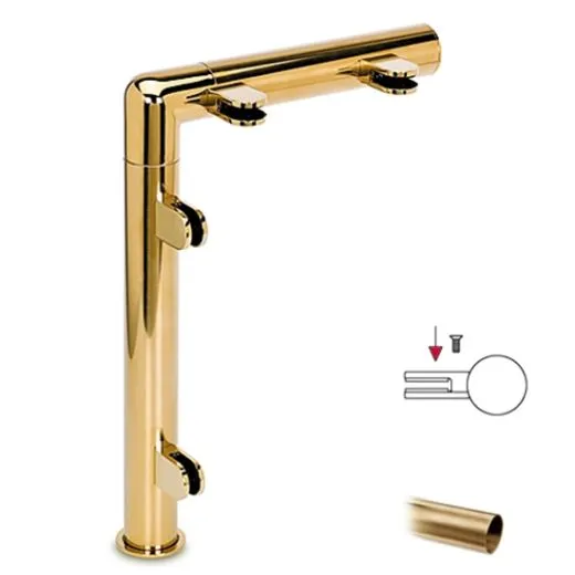 Hustenschutz Pfosten 20-130-38 rechts - Rohr  38.1 mm - Messing matt Optik