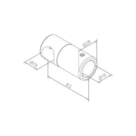 Edelstahl Design Rohrverbinder T fr Rohr 19,0 mm