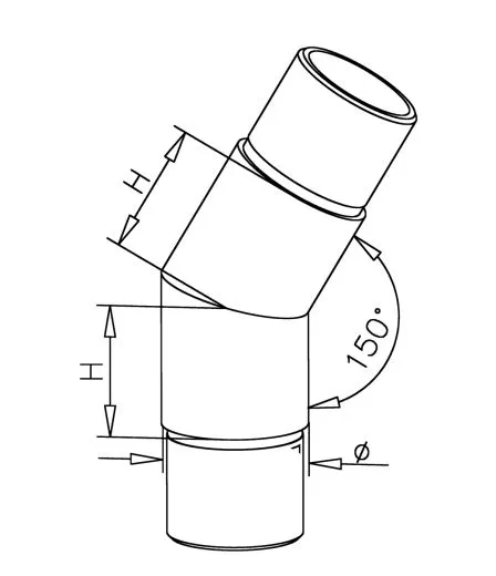 Chrom Design Rohrverbinder 30 fr Rohr 38,1 mm