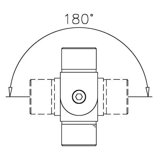 Chrom Design Rohrverbinder variabel f�r Rohr 38,1 mm