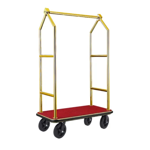 VOYAGER - Gepckwagen - Luggage Trolley - Titanium-Gold/Rot