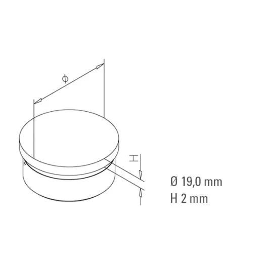 Anthrazit Design Endkappe flach f�r Rohr 19.0 mm