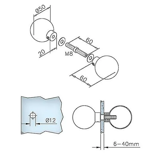 T�rknopf Glas-& Holzt�r zweiseitig 47-11450 Anthrazit