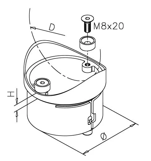 Chrom Design Rohradapter f�r Rohr 76,2 mm