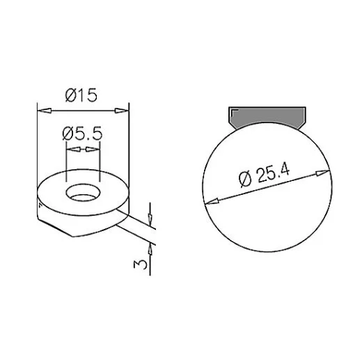 Edelstahl Design Mini Rail Adapter 10 mm auf 25.4 mm