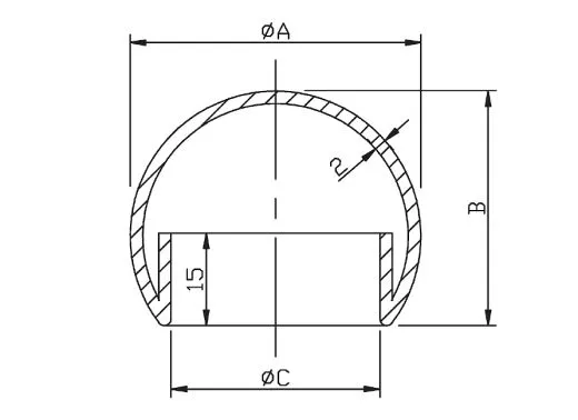 Edelstahl Rohrabschlusskugel fr Edelstahlrohr 33,7 mm