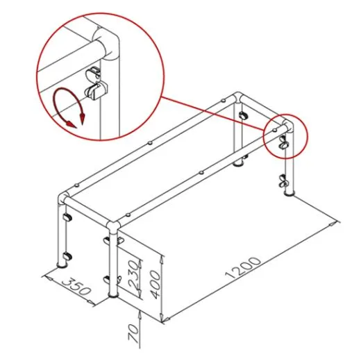 Hustenschutz Gestell 20-050-25 - Edelstahl Design
