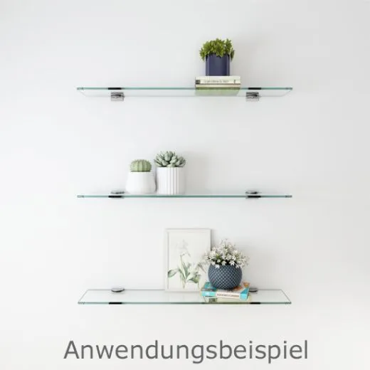 Glasplattentrger 221108 Chrom Design Glas 06-08 mm Wandmontage