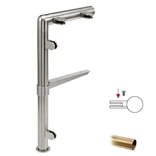 Hustenschutz Pfosten 20-131-38 rechts - Rohr  38.1 mm - Messing matt Optik