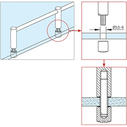 Chrom Design MiniRail Mittelst�tze 11811 f�r Stab 10mm